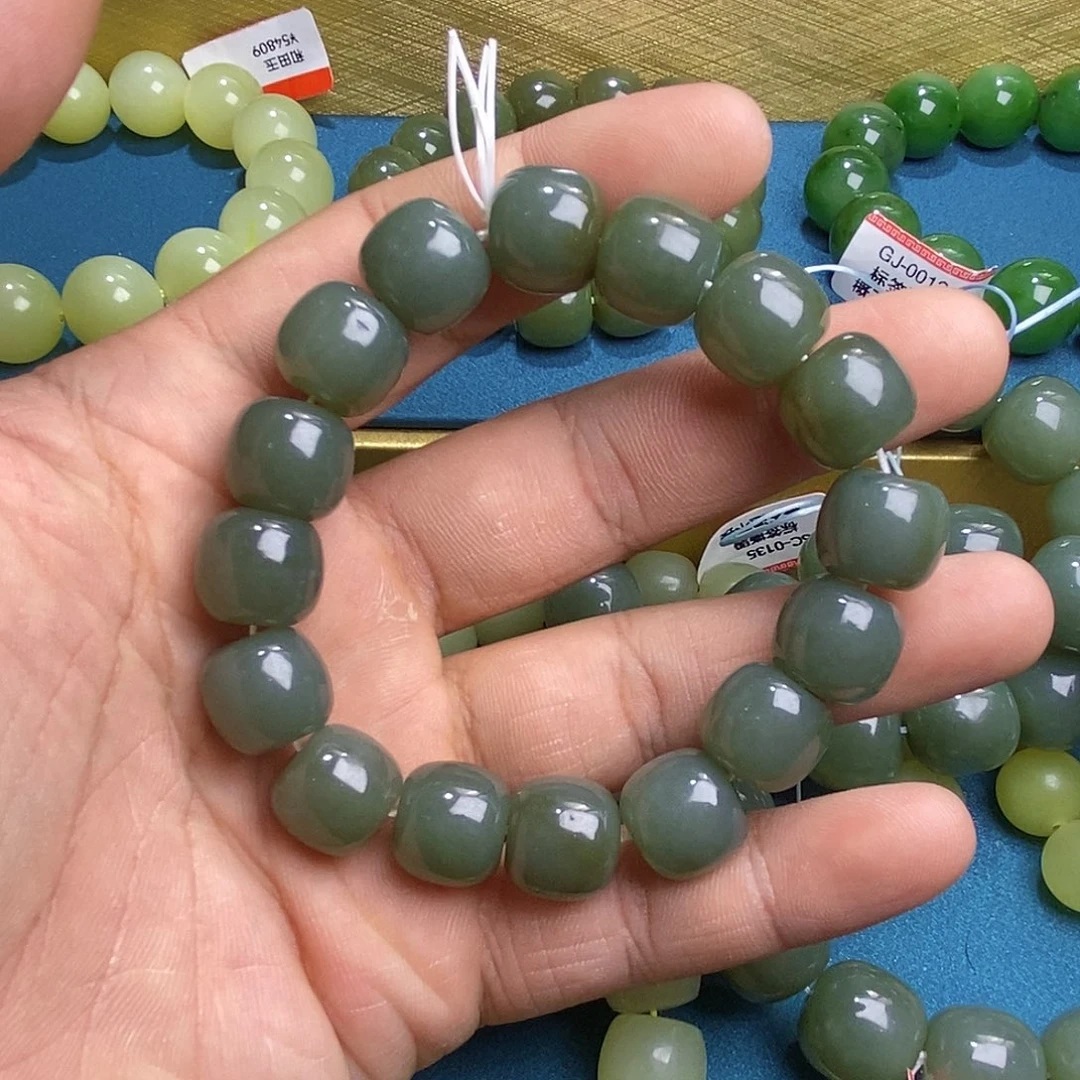 手串未镶嵌和田玉纯天然卡14且末料且末蓝手串多样性发一