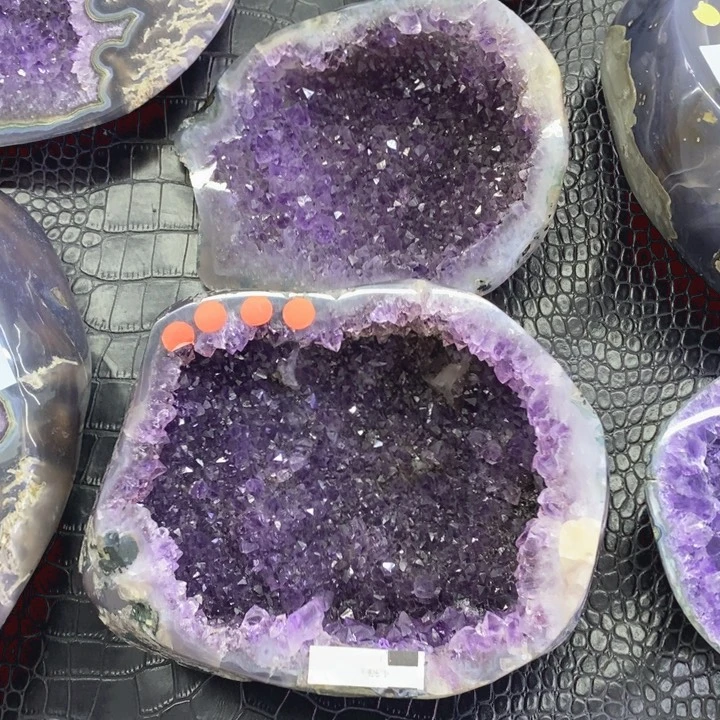 未镶嵌珠宝半成品紫晶乌拉圭奇石紫盆