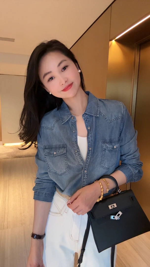 阿黎精选-------双袋盖牛仔衬衣