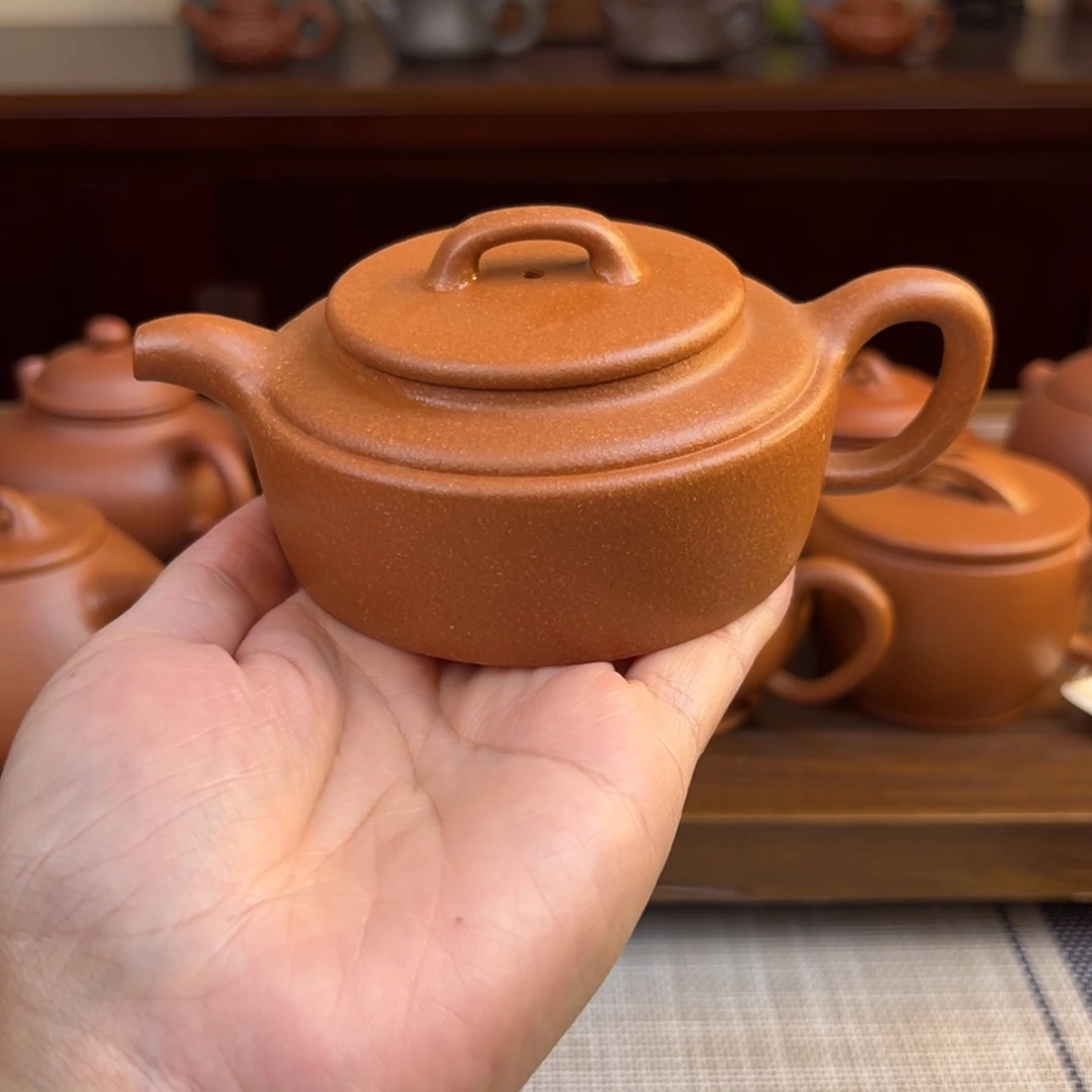紫砂茶壶黄降坡线韵半手瑕品150cc