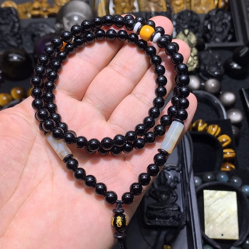 【闪购商品】黑曜岩颈饰未镶嵌煎****酱