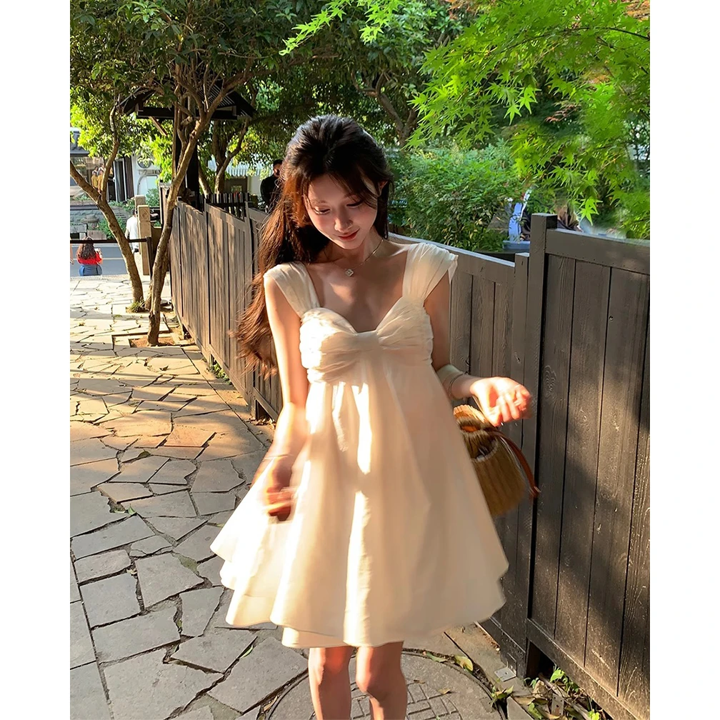 法式吊带连衣裙女高级感气质白月光清纯高腰公主连衣裙女夏季新款