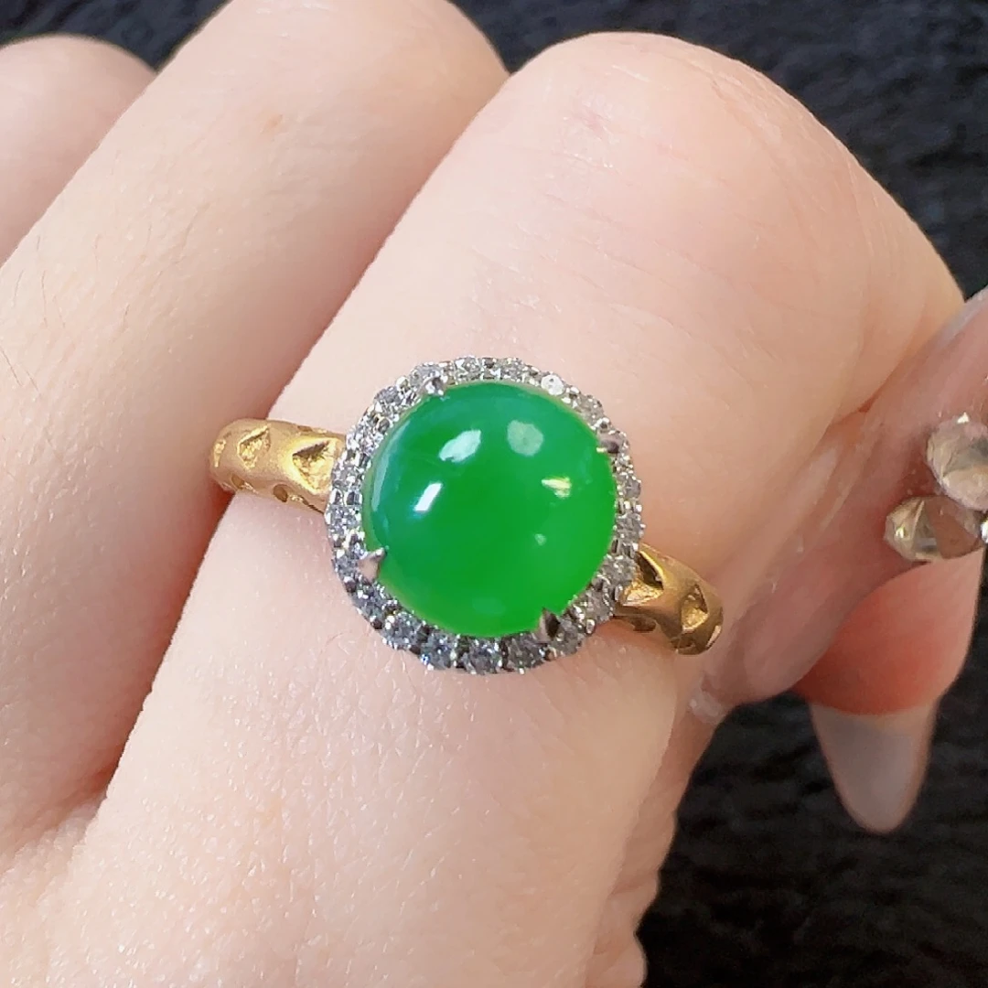 翡翠戒指18K金镶嵌【福利款】签收后24小时鉴赏期