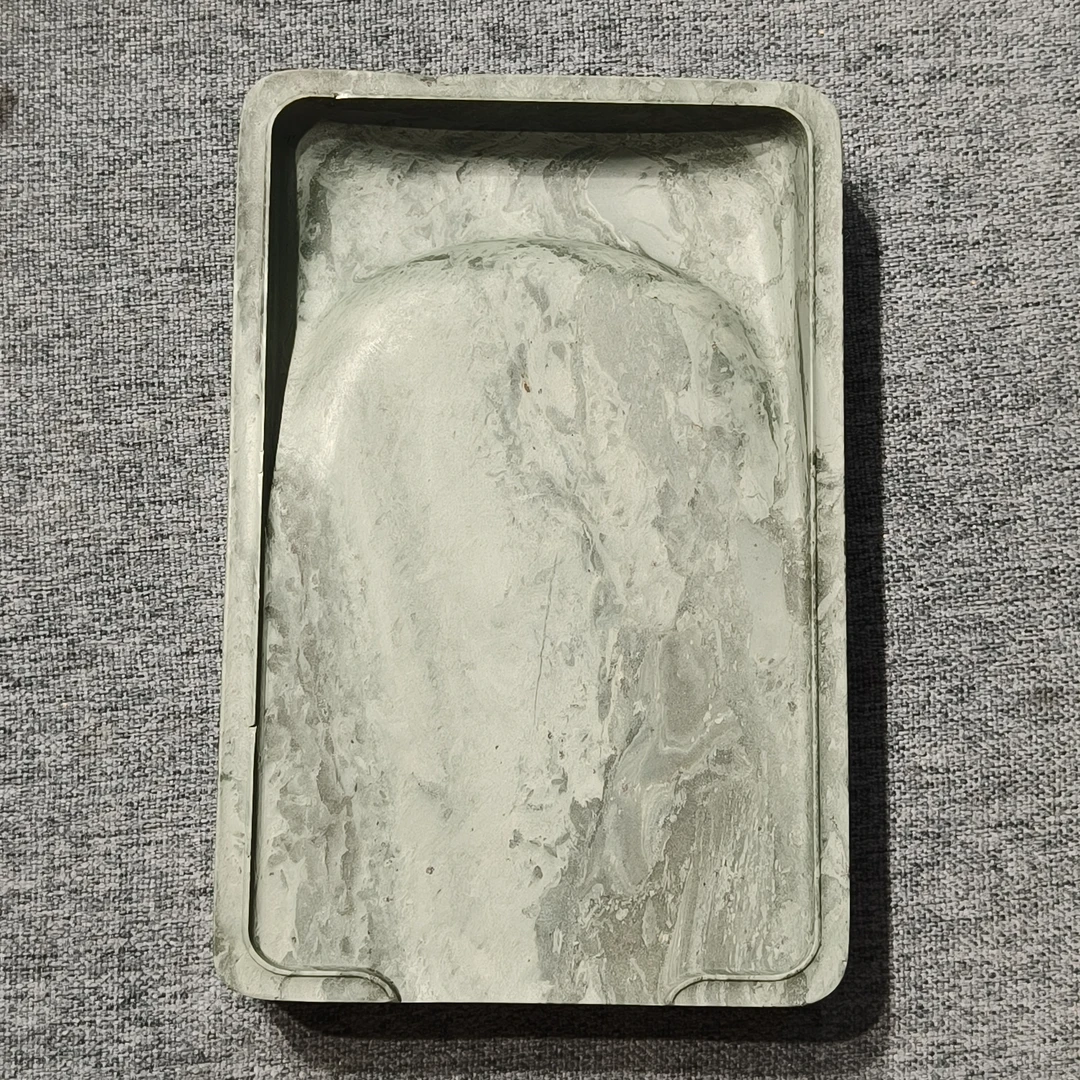甘肃洮砚，水泉柳叶边淌池砚，尺寸16.5*10.8*2.7厘米