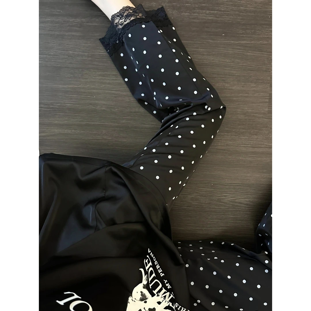 韩系休闲慵懒风萌宠印花睡衣女款夏季2025新款短袖长裤家居服套装