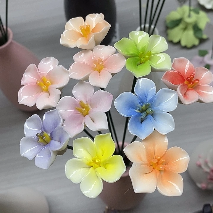陶瓷陶瓷材料10朵樱花
