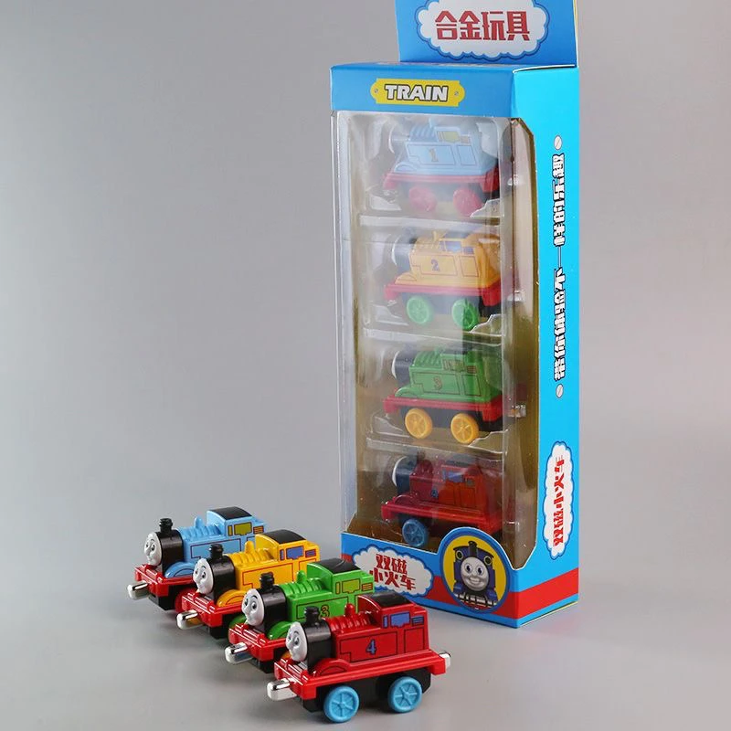 儿童玩具磁力惯性小火车合金回力火车轨道磁性男孩模型套装