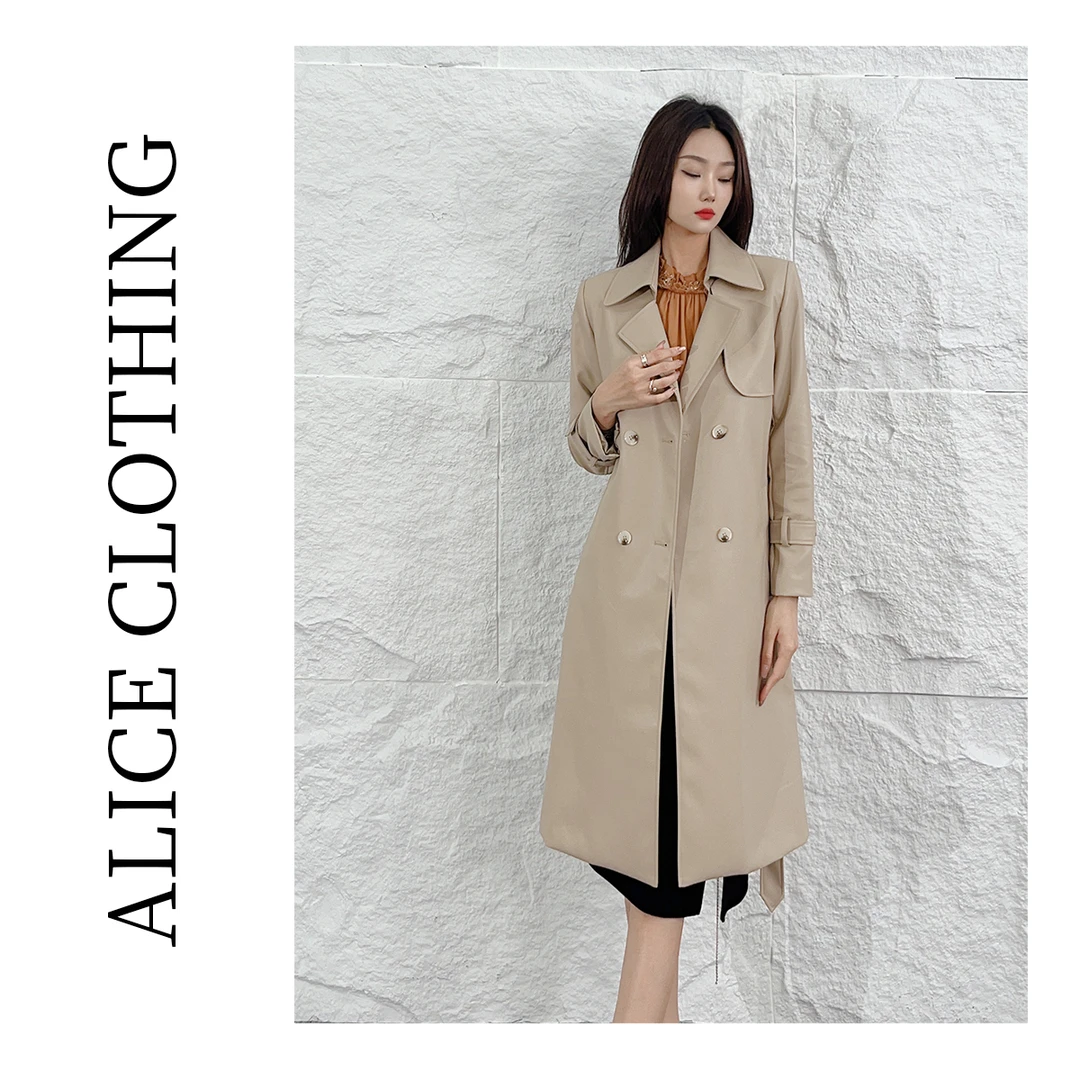 2【ALICE “秋林漫步”风衣外套】利落皮质 时髦百搭 S2133569A
