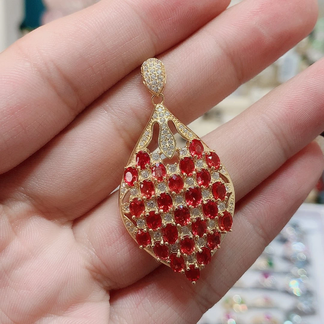 吊坠赠链蓝宝石银S925镶嵌