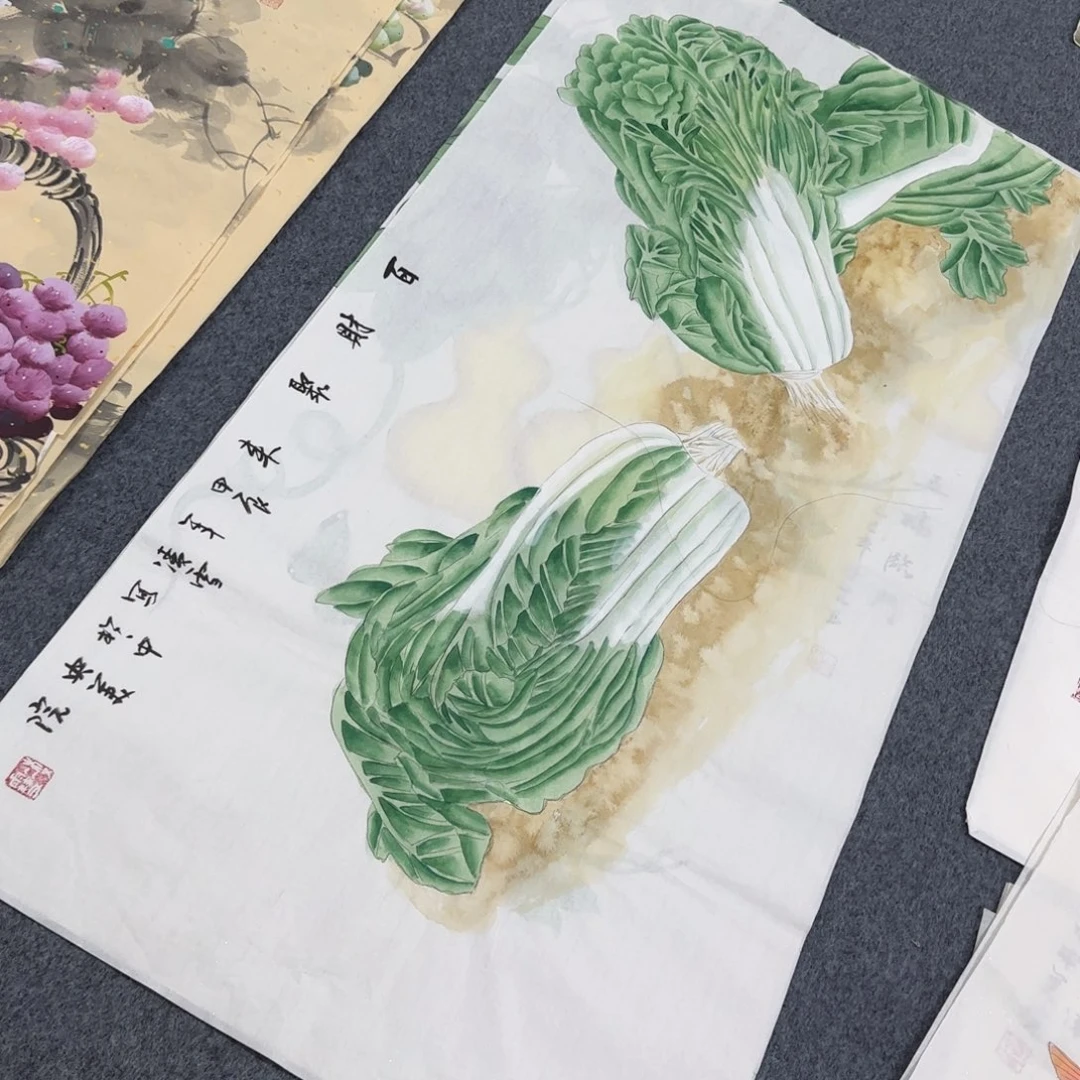 国画尺寸50X100手绘作品