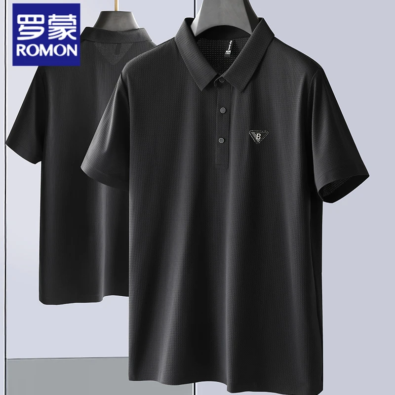 罗蒙夏季冰丝凉感polo衫2025夏季新款商务休闲百搭短袖柔软半袖衣