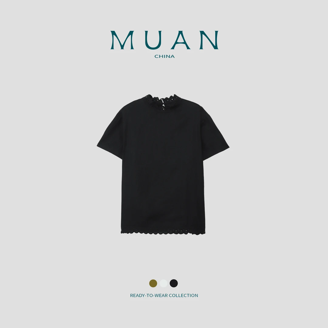 代代：《扶桑T》MUAN定制100亚麻宽松简约圆领短袖上衣T恤DG3-8953