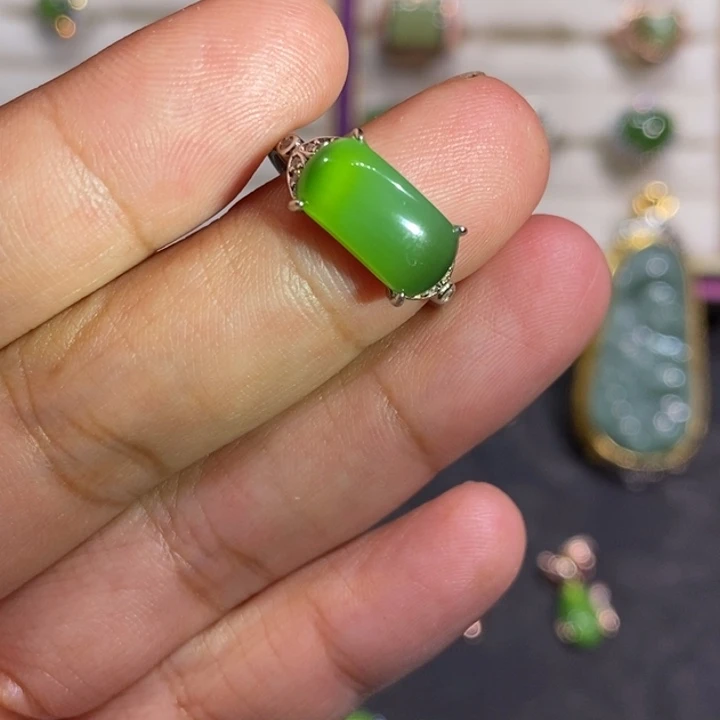 和田玉（碧玉）银S925镶嵌颈饰