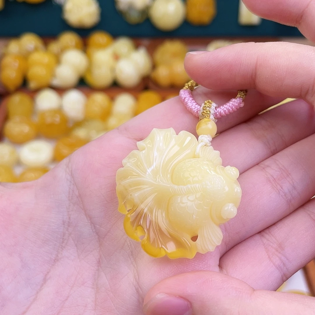 蜜蜡未镶嵌毛衣链蜜蜡