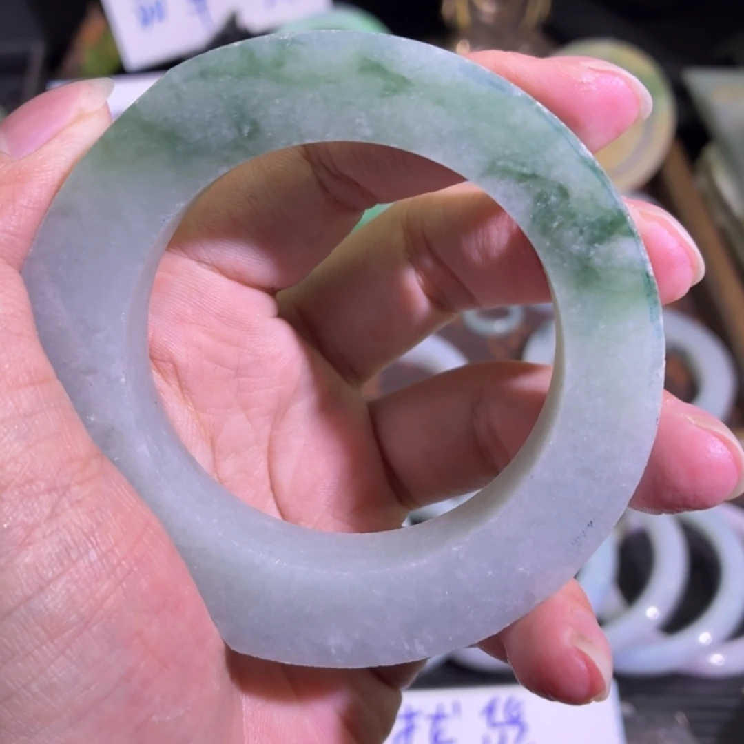 定制翡翠未镶嵌翡翠A货毛胚手镯定制