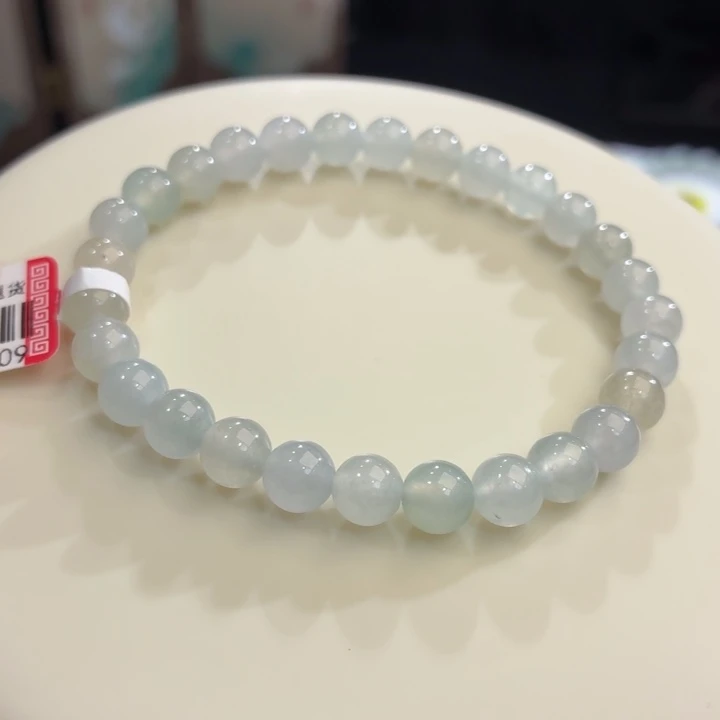 翡翠未镶嵌手链冰胶换彩卡6.8
