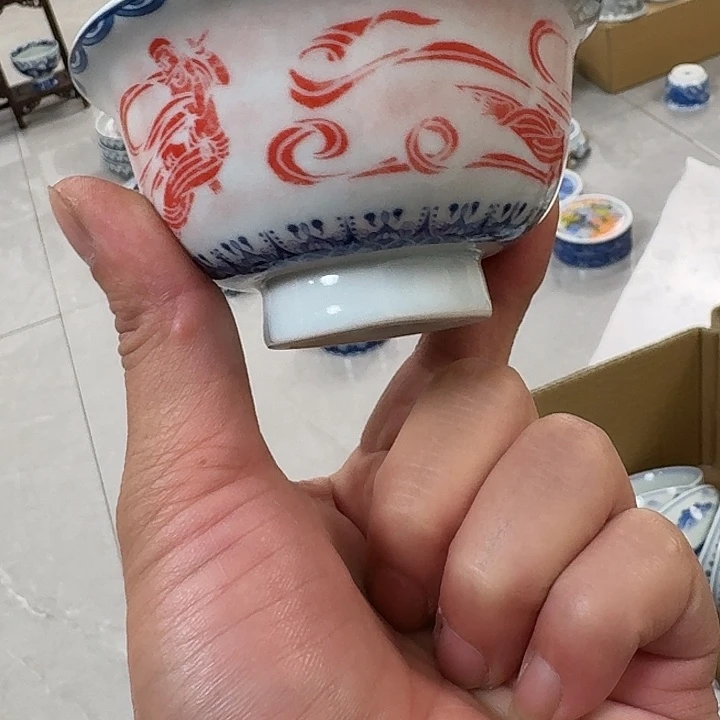 瓷片敦煌飞天大压手杯景德镇