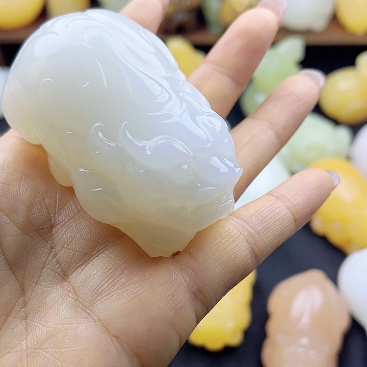 G***.大理石磁石昆仑玉石手把件