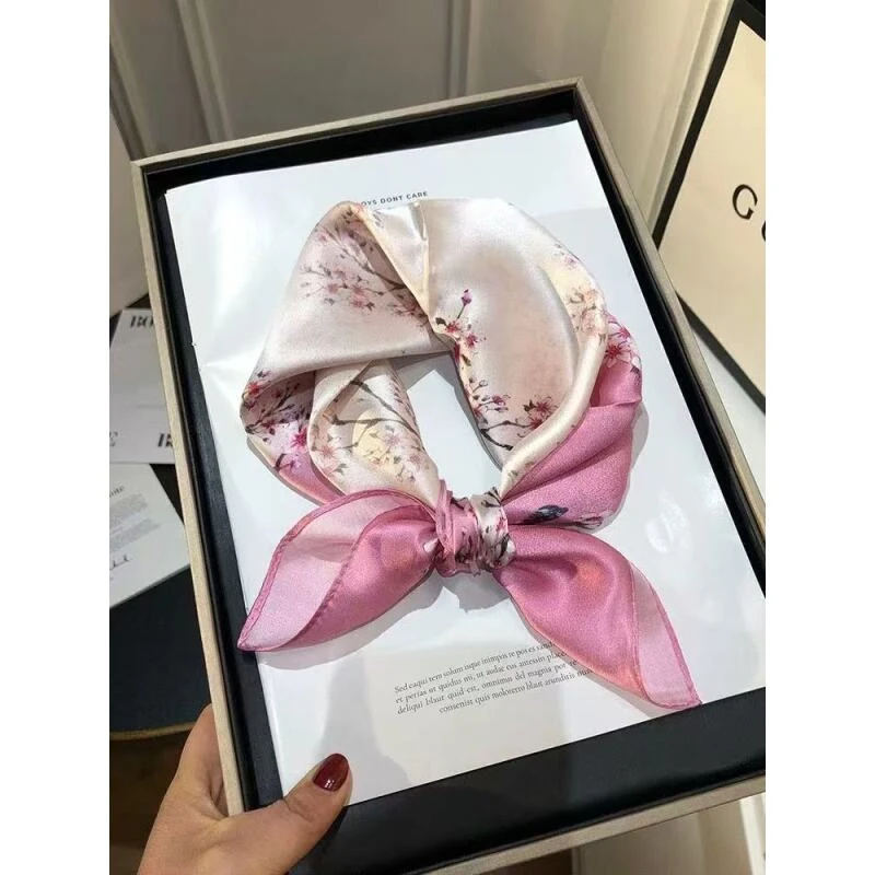 QL3 [粉色爱花] 百搭时尚方巾 70*70左右 围巾 T0 2