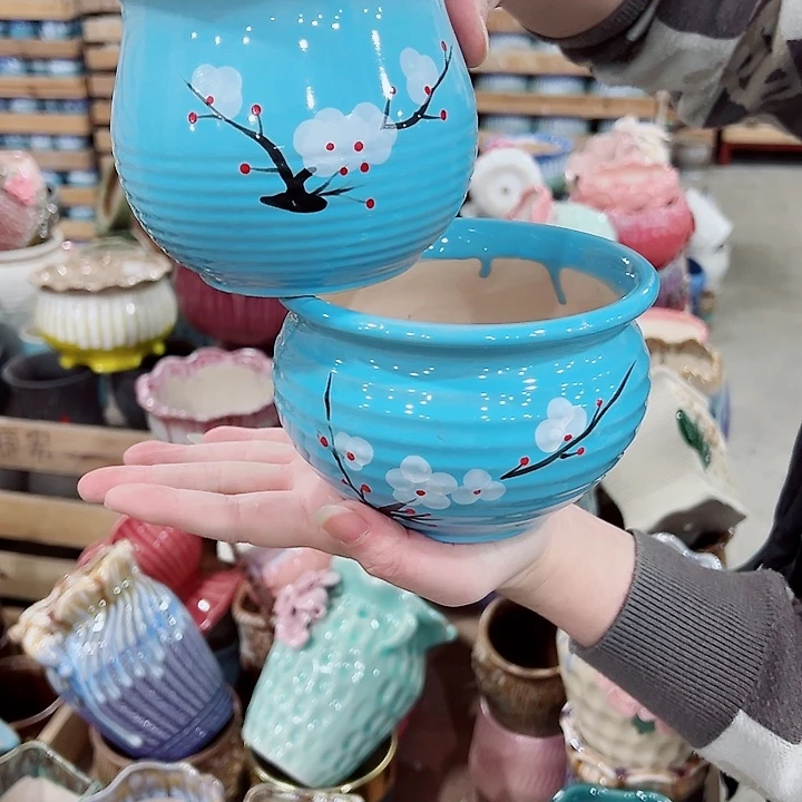 有孔，凑单福利满10元发货陶瓷多肉花盆！