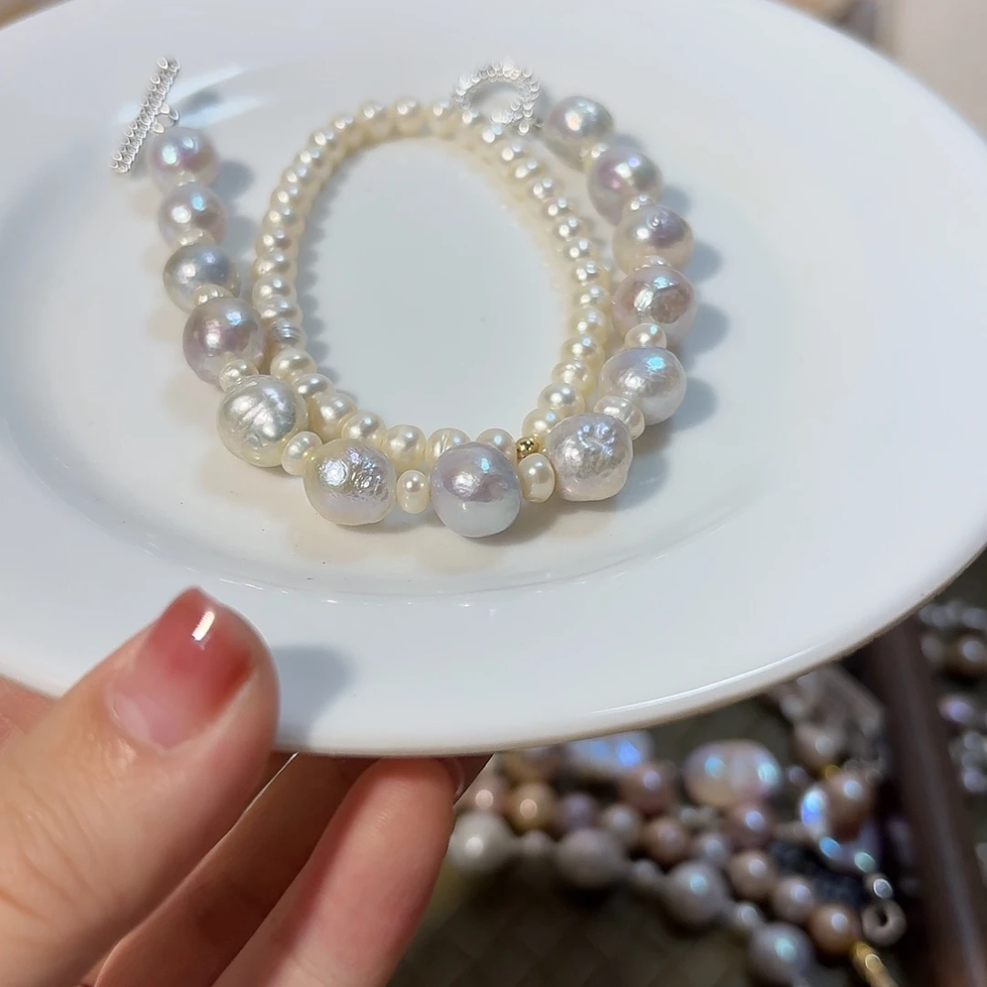 _***2银S925镶嵌手绳淡水珍珠