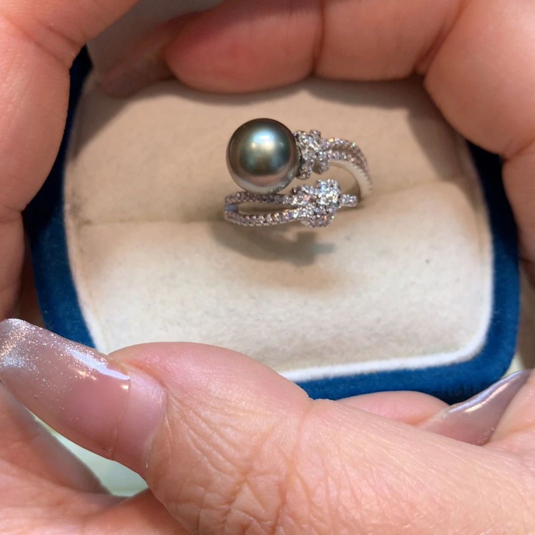 海水珍珠戒指银S925镶嵌