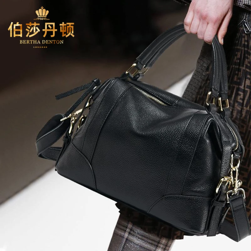 伯莎丹顿真皮女包2025新款女士包包斜挎包牛皮大容量单肩手提包女