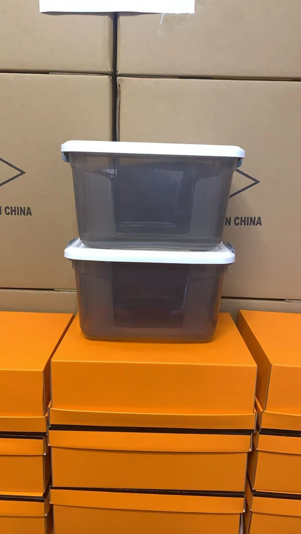 透明休闲风整理盒收纳盒翻盖式大容量中国风收纳箱
