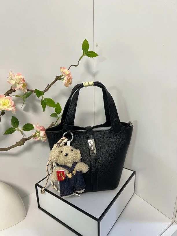 双根欧美风单肩托特包韩版斜挎包手拎包女士百搭篮子包休闲