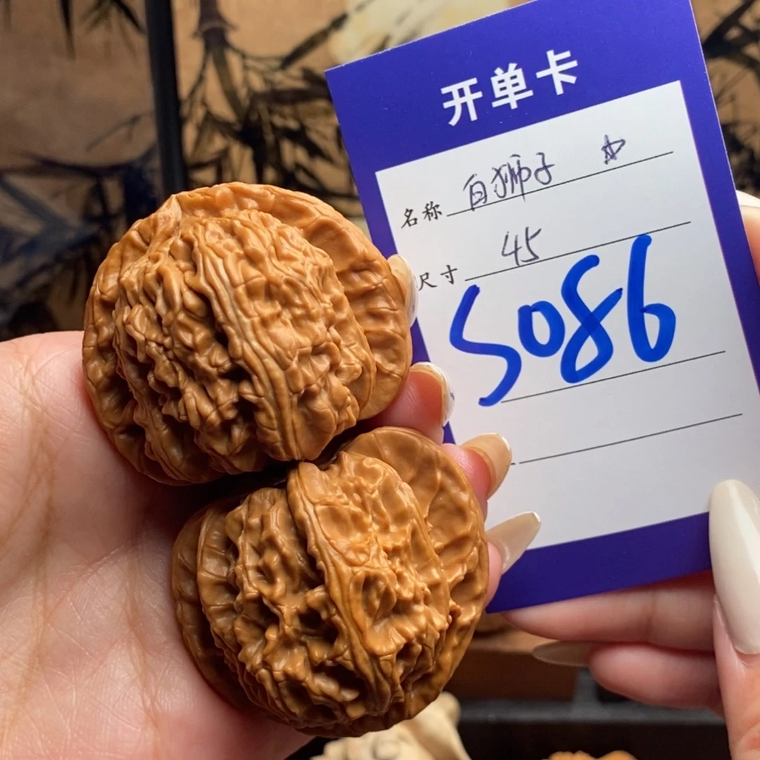 吊坠文玩核桃白狮子45