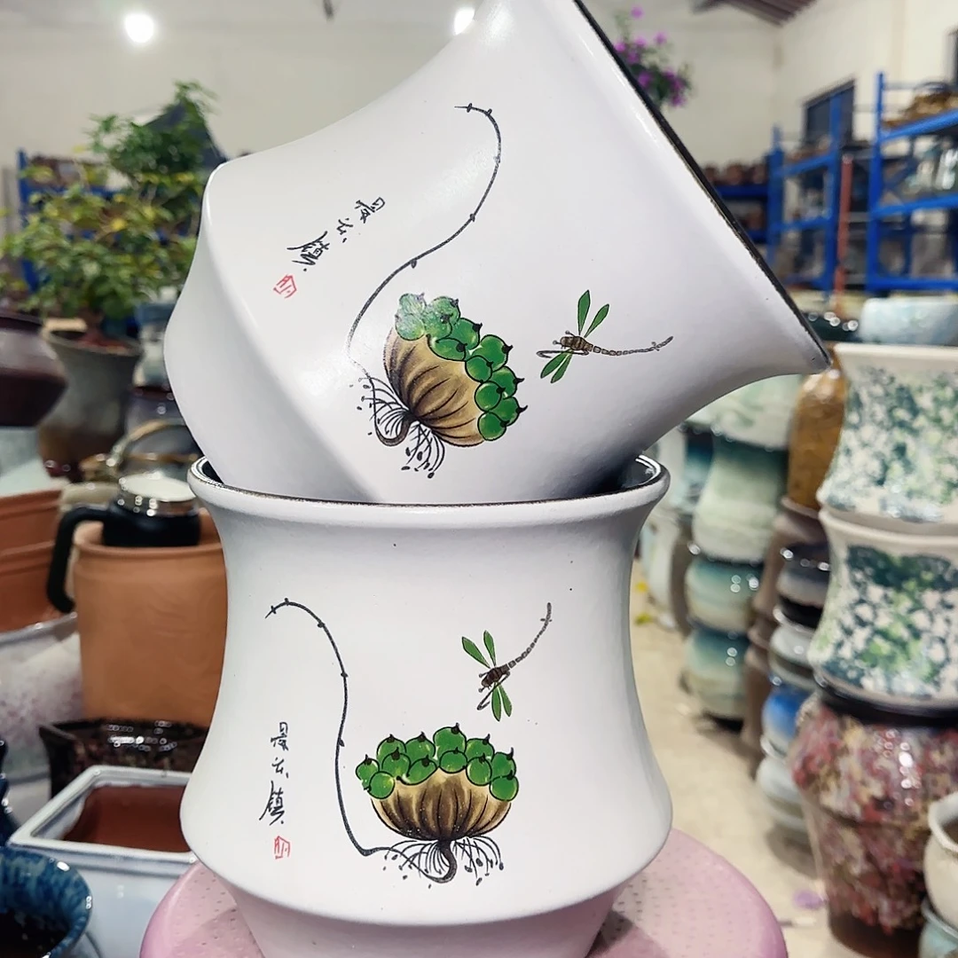 紫砂花盆高20口20