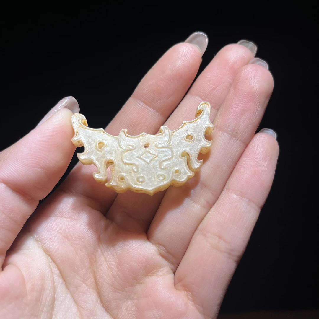 玲珑古玉收藏和田玉兽面佩