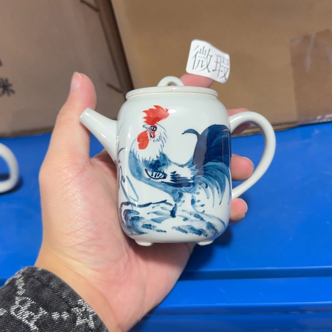 釉下手绘茶具微瑕