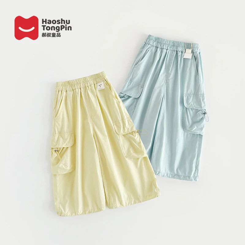 现货【百分百棉】郝叔童品女童慵懒风棉布长裤2025春夏新款潮YS5120