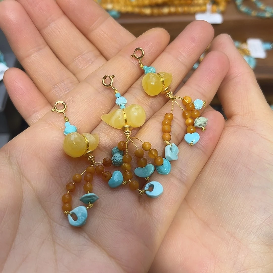 琥珀颈饰未镶嵌蜜蜡滴流多样发其一