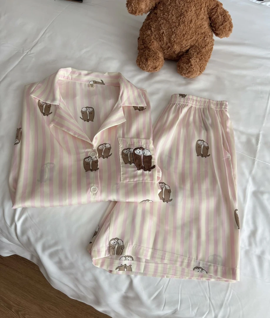 朵儿定制 【云边月】星光缎家居服套装四季可外穿情侣睡衣 IX50