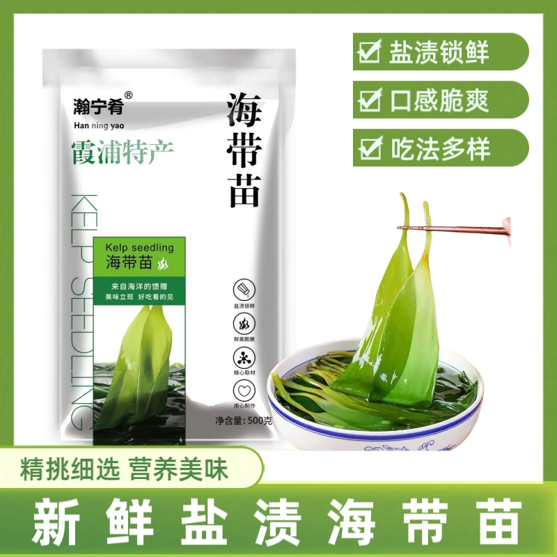 霞浦严选新鲜盐渍海带苗鲜嫩小海带鲜香营养好吃脆爽火锅凉拌500g