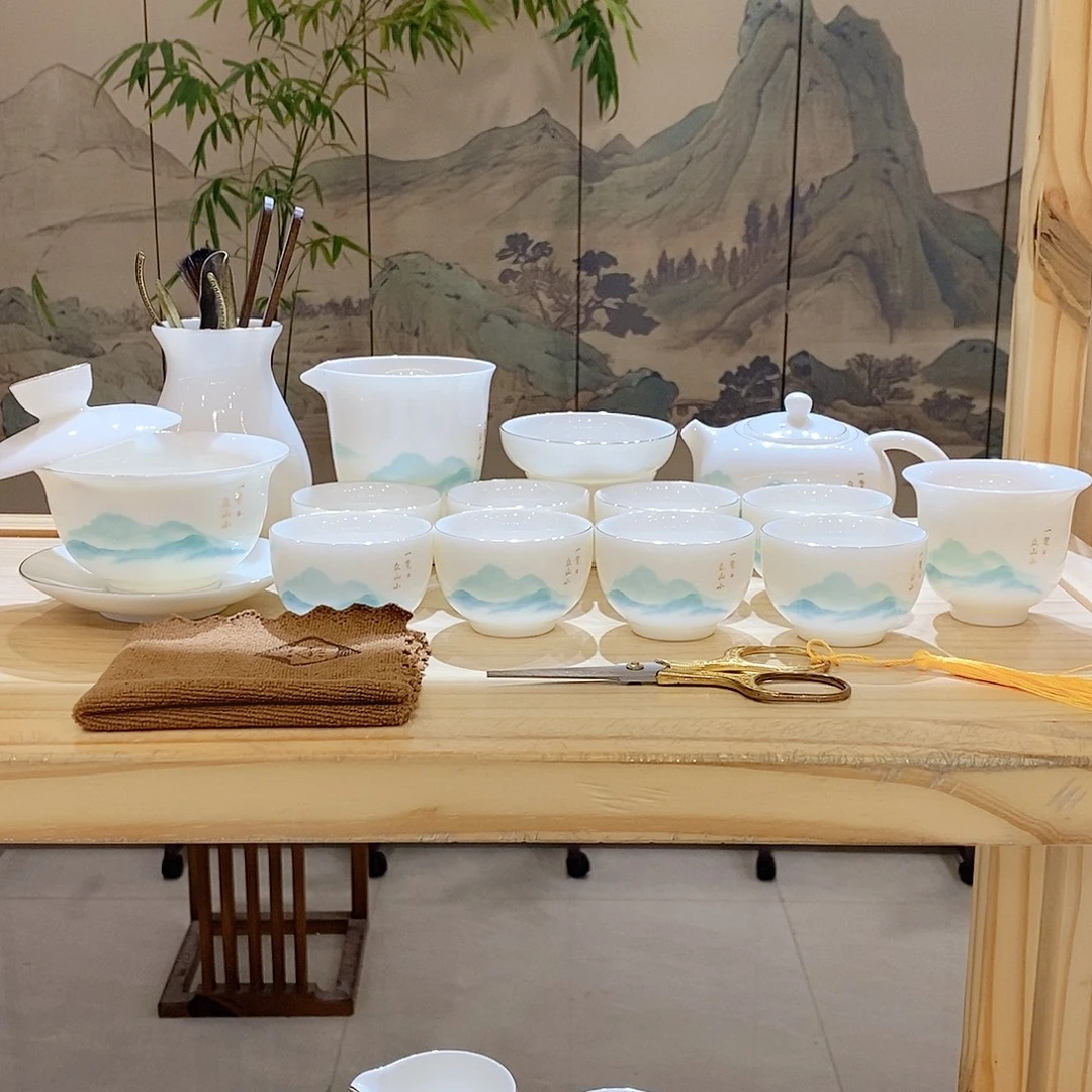 【墨城】羊脂玉瓷一览众山小22头