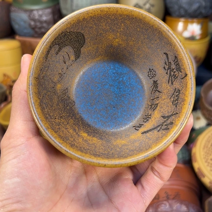 紫砂茶杯宜兴紫杯子