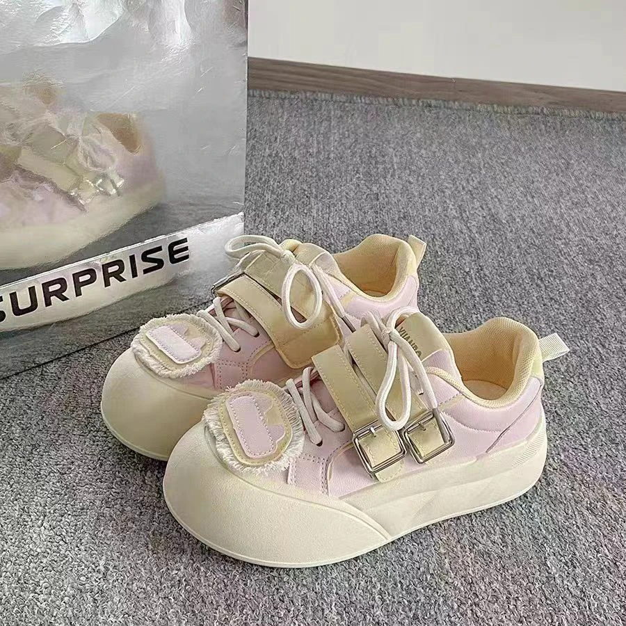 【小涛专属C01-C200】小众厚底板鞋女款2024冬新款加绒小白鞋面包鞋