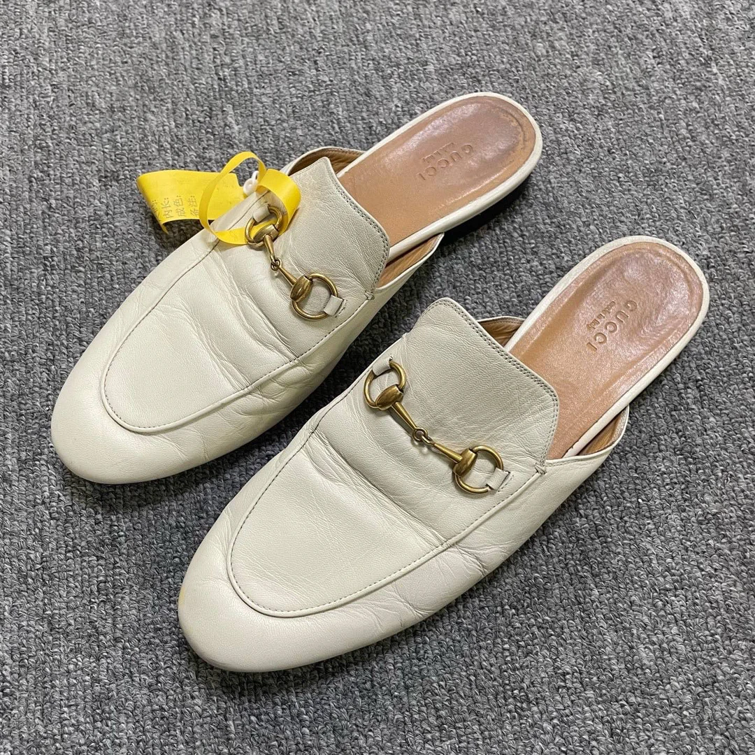 95新 GUCCI/古驰 Princetown 徽标套脚休闲单鞋 40码/12947