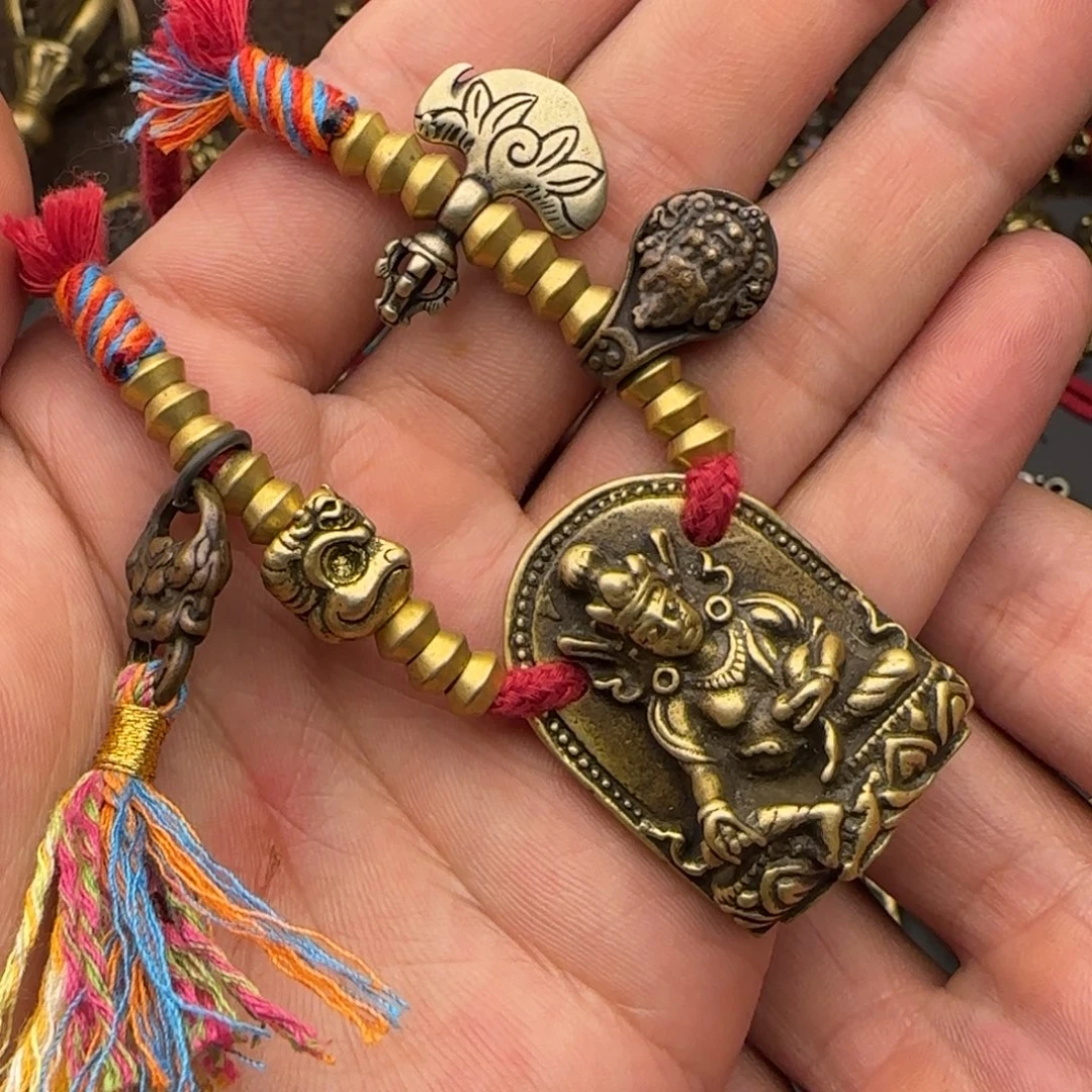 老铜黄财神锁骨链