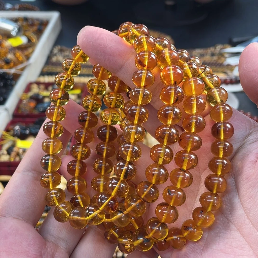 琥珀未镶嵌裸石10mm金珀