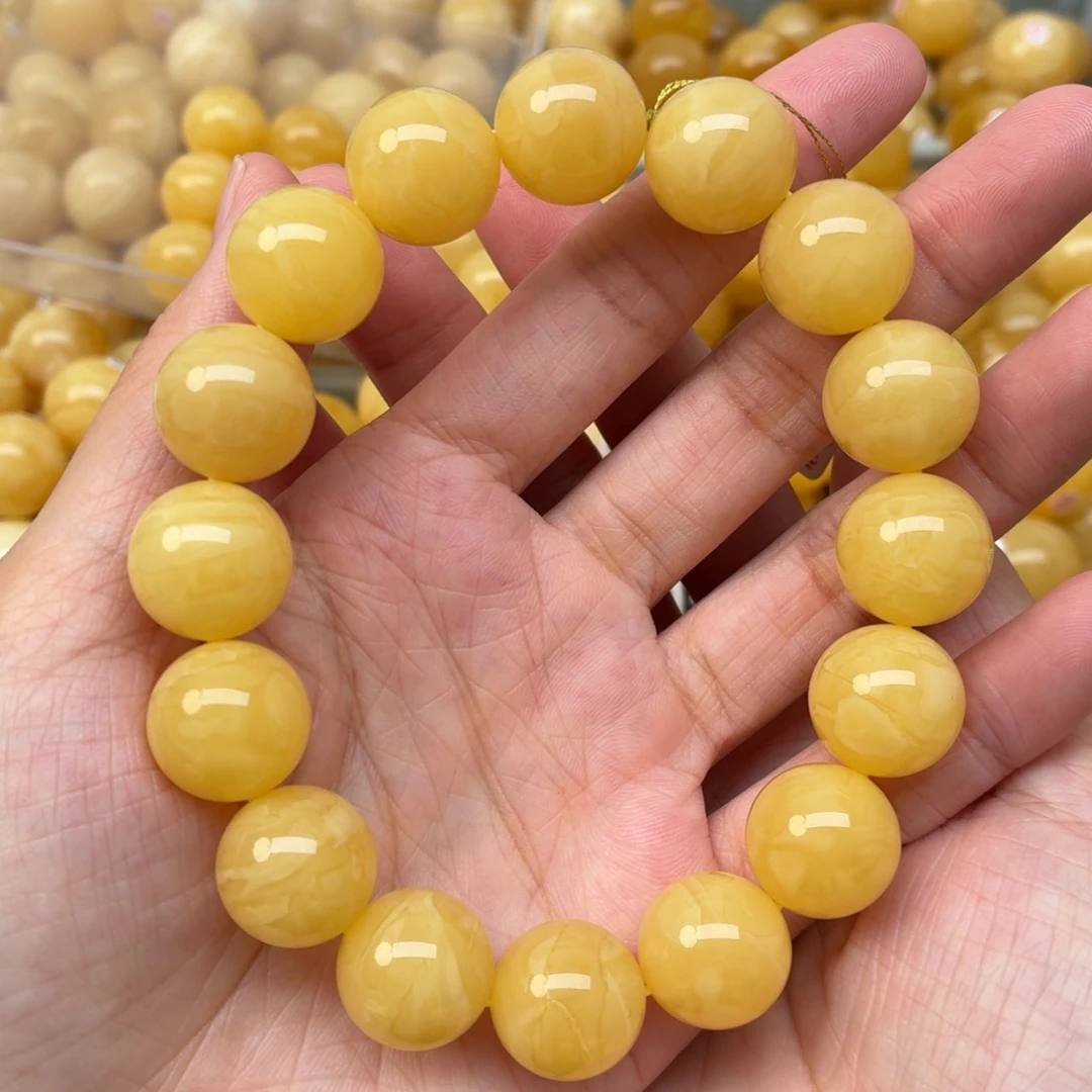 蜜蜡未镶嵌裸石15+同料手串