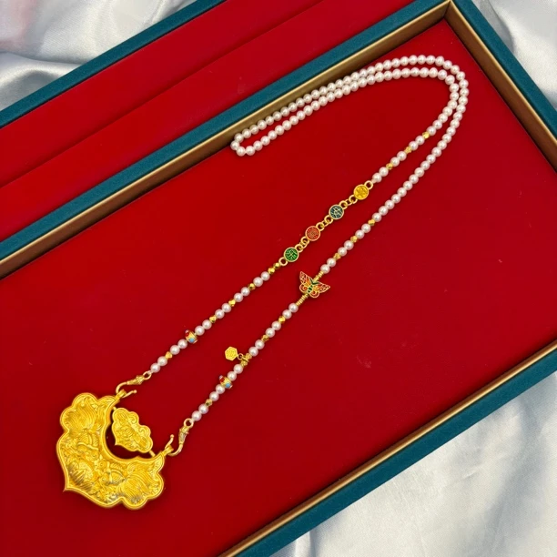 吊坠足银 G锦鲤锁——好运莲莲