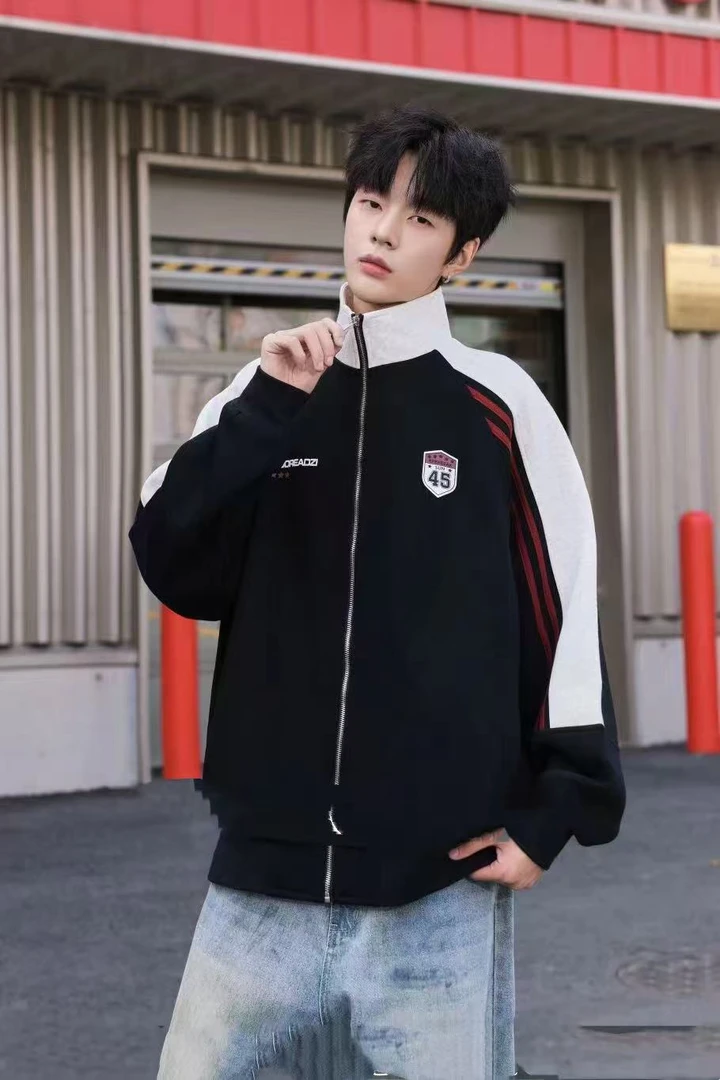 男童青少年秋款拼接数字45印花标棒球服外套 25909（170-190）