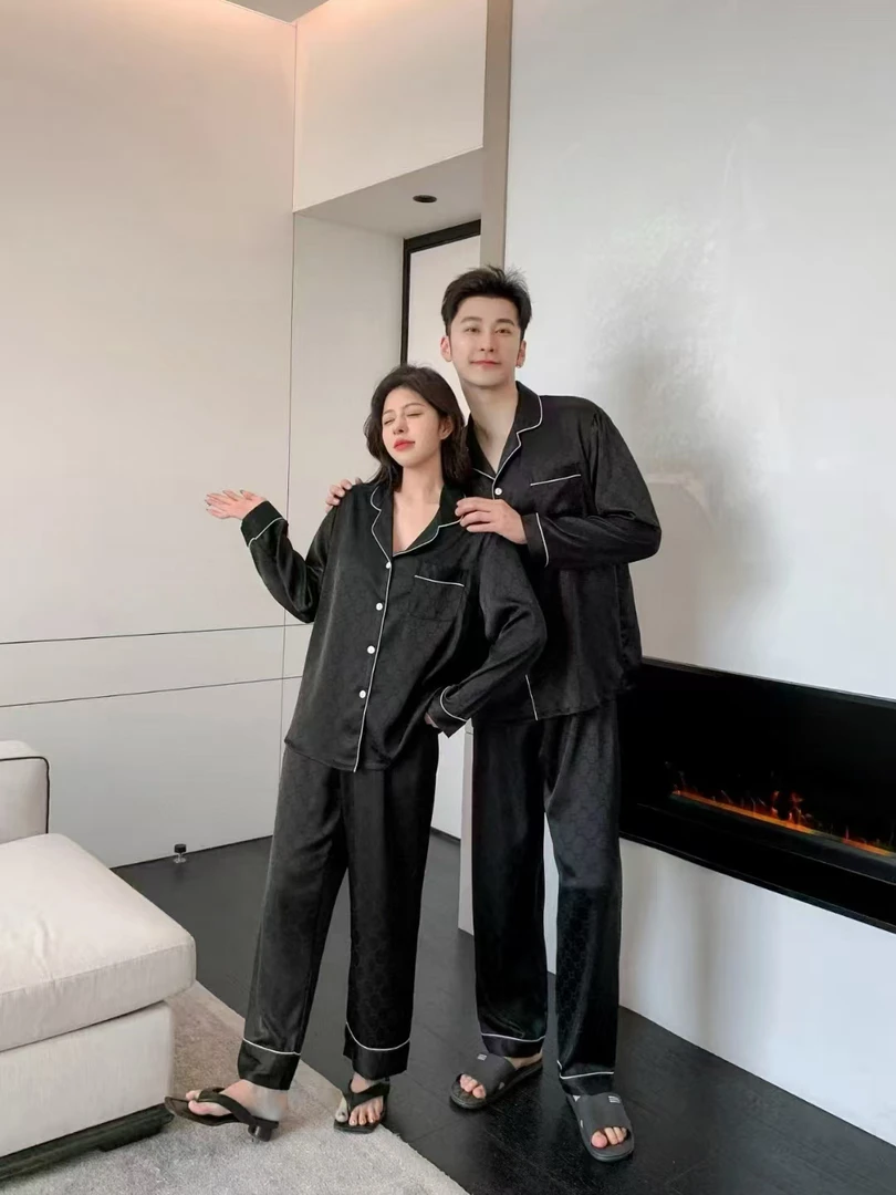 性感纯欲蕾丝吊带拼接睡衣女士黑色情侣家居服