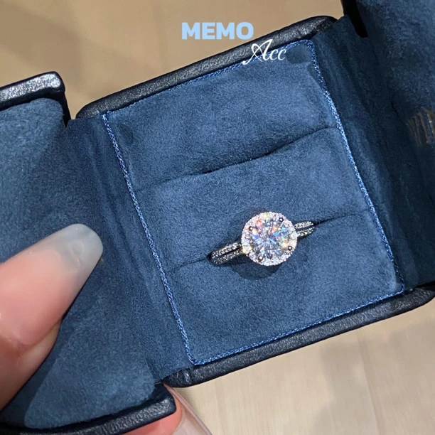 铜合金锆石戒指 E563 许妍同款鸽子蛋 爆闪设计款百搭戒指