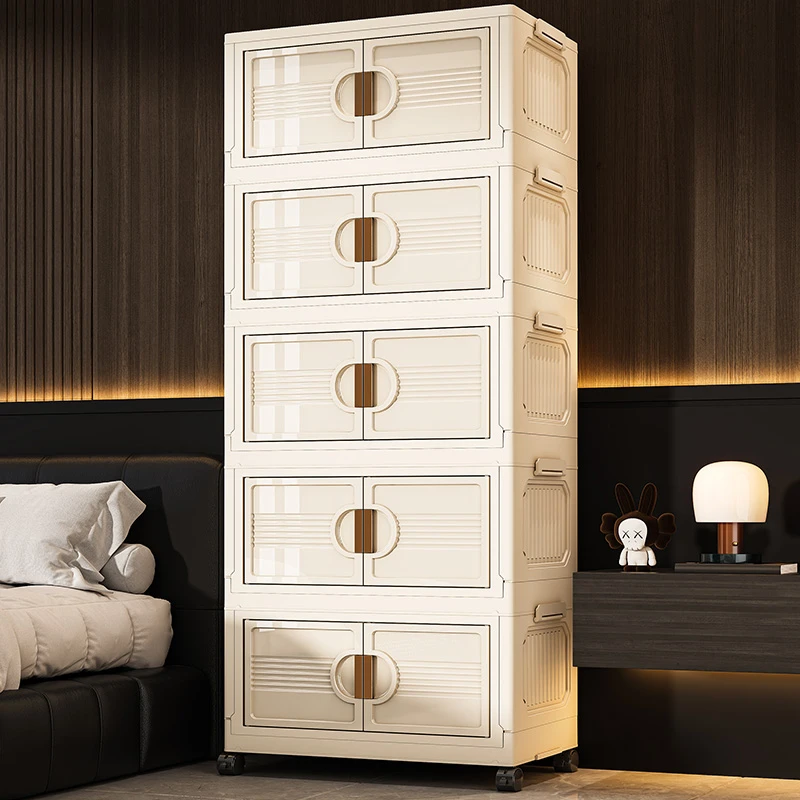 【75面宽】居家好物家用双开门可移动收纳柜零食玩具整理收纳柜HQ0