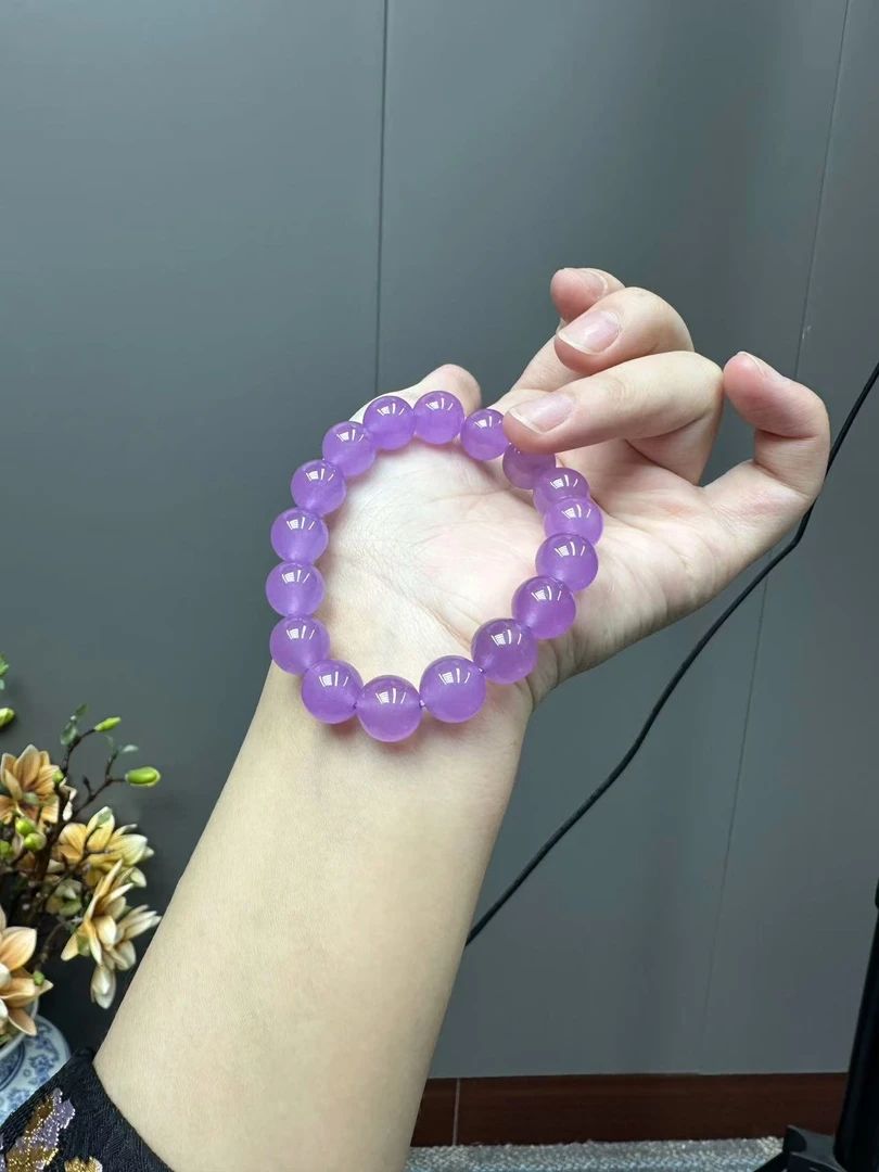 翡翠紫翡手链手串12mm